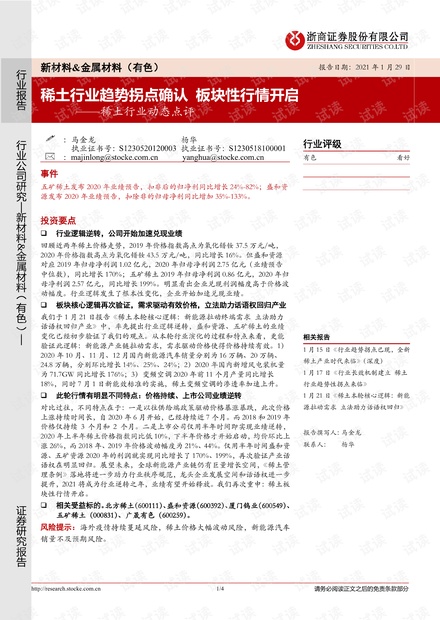 稀土最新價(jià)格動(dòng)態(tài)分析